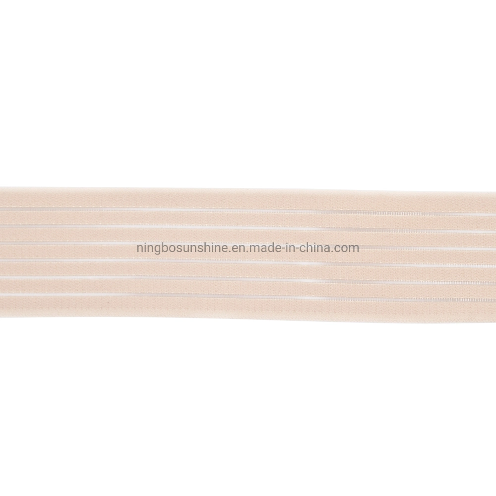 High Quality Fish Silk Widened Belt Elastic Band Polyester Stripe Transparent Elastic Webbing